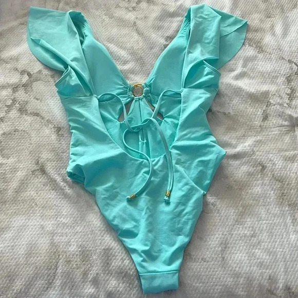 Trina Turk Monaco Flutter One Piece Swimsuit Size 4 - Picture 9 of 11